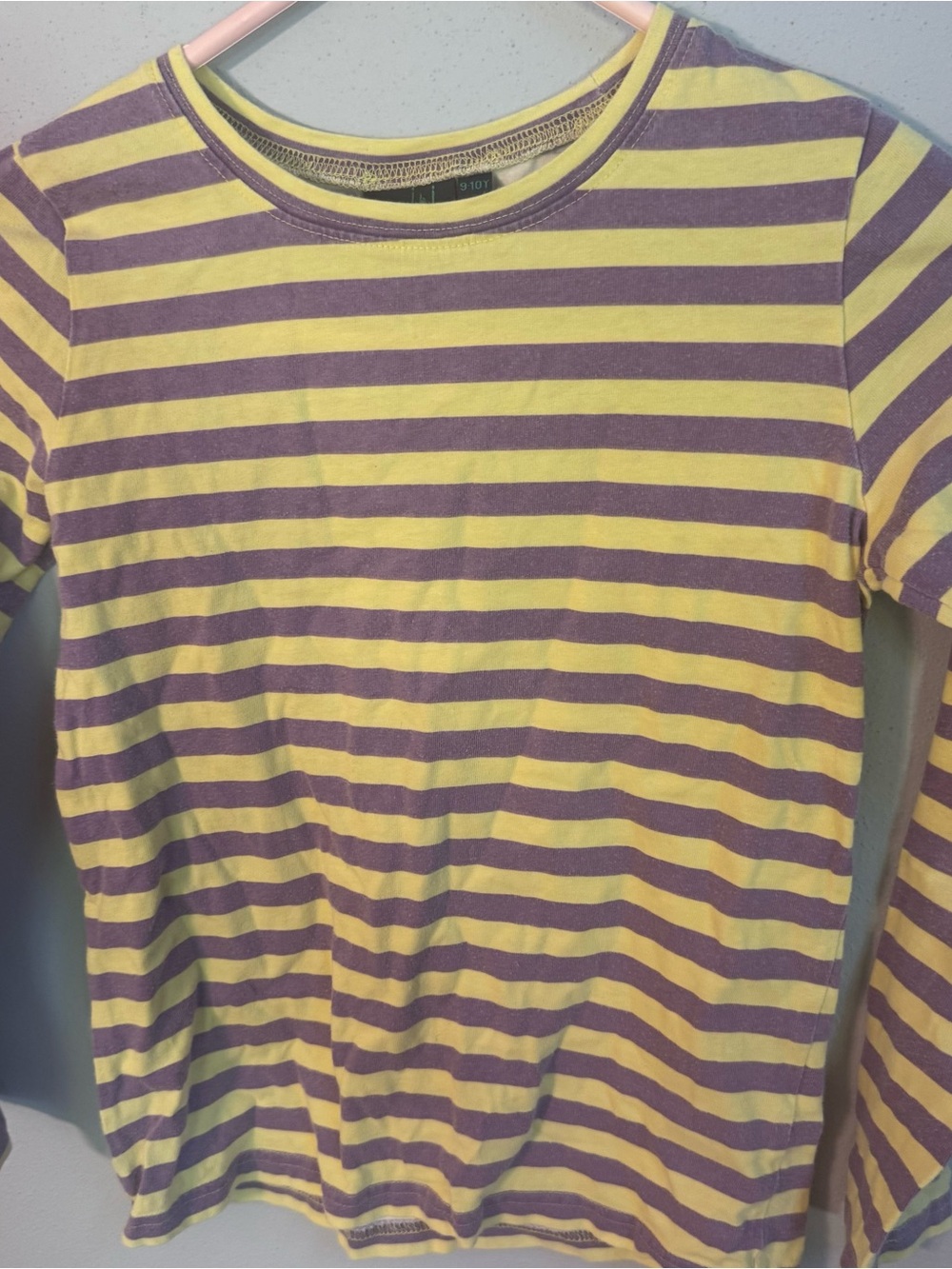 Mini Boden Yellow and Purple Striped Long-Sleeve Tee large 9-10 - Picture 2 of 7
